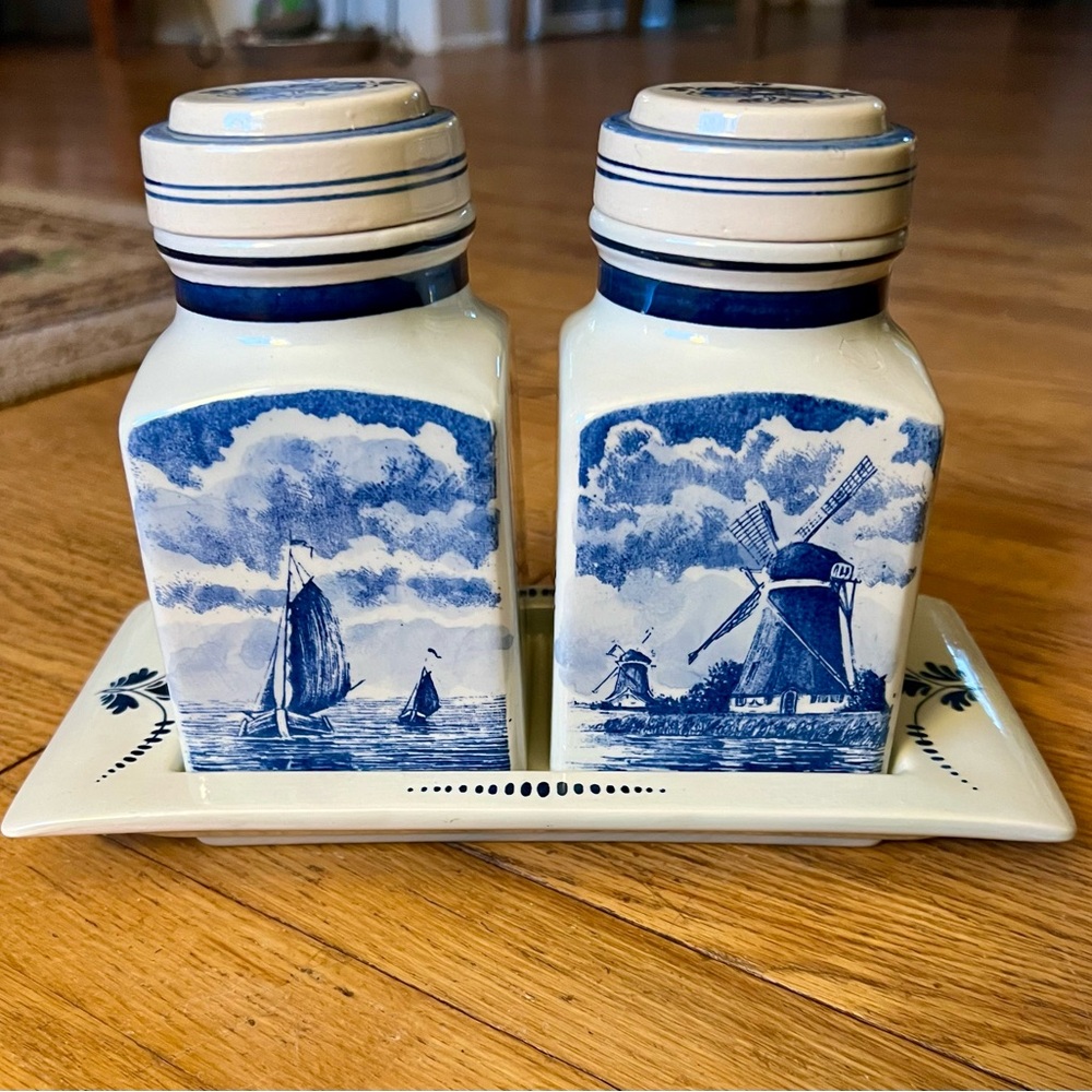 Delft Blue Condiment Set